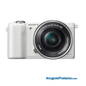 SONY Alpha [a5000] Mirrorless Digital Camera with 16-50mm Lens (White) + 8GB Memori