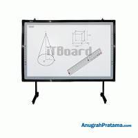 ITBOARD 86 Inch Interactive Whiteboard Optic 10 Point Digital Vision Optic 4 Camera Technology with Movable Stand