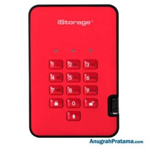 ISTORAGE diskAshur2 256-bit 500GB Portable Hard Drive - Fiery Red [IS-DA2-256-500-R]