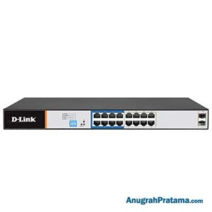 D-LINK DGS-F1018P-E 250M 16-port 1000Mbps PoE Switch with 2 SFP Ports