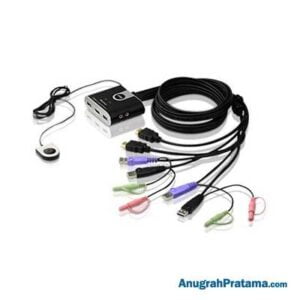 ATEN 2-Port USB HDMI/Audio Cable KVM Switch with Remote Port Selector (CS692)