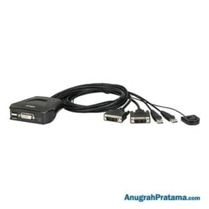 ATEN 2-Port USB DVI Cable KVM Switch with Remote Port Selector (CS22D)
