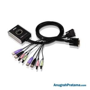 ATEN 2-Port USB DVI/Audio Cable KVM Switch with Remote Port Selector (CS682)