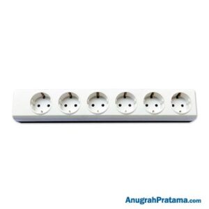 BROCO New Gee Multiple Portable Socket Outlets Art. 15360 - White (6 Sockets)
