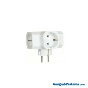 BROCO New Gee Three Way Adapter Plug Art. 13830 - White