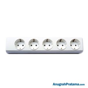 BROCO New Gee Multiple Portable Socket Outlets Art. 15350 - White (5 Sockets)