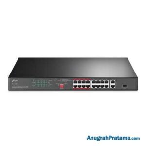 TP-LINK TL-SL1218P 16-Port 10/100 Mbps + 2-Port Gigabit Rackmount Switch with 16-Port PoE+