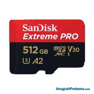 SANDISK Extreme PRO 512GB microSDXC UHS-I Card 100MB/s Memory with Adapter [SDSQXCZ-512G-GN6MA]