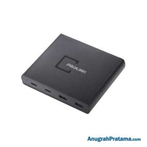 PROLINK PDC49001 4-Port USB Charger 90W with Power Delivery - Black