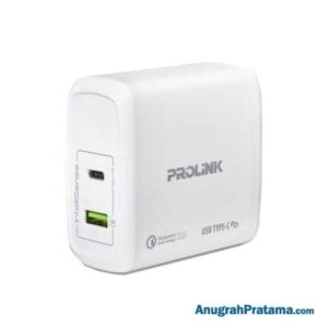 PROLINK PTC26001 2-Port USB Wall Charger 60W with Power Delivery - White