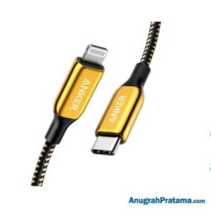 ANKER A8843 Kabel Charger Special Edition 24K Gold USB-C to Lightning 6ft MFI IPhone 12/13 - Yellow