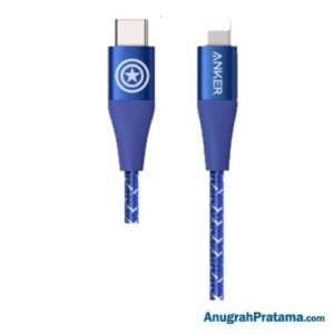ANKER A9548 Kabel Charger x Marvel PowerLine+II USB-C To Lightning 3ft - Blue