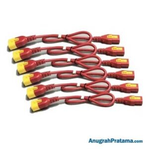 APC Power Cord Kit (6 ea), Locking, C13 to C14, 1.8m, Red (AP8706S-WWX340)
