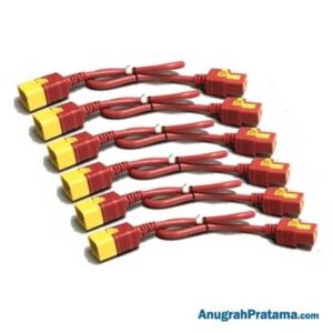 APC Power Cord Kit (6 EA), Locking, C19 to C20, 0.6M (2ft), Red (AP8712SX340)