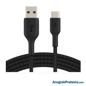 BELKIN Boost Braided Sync and Charge 12W USB-A to C Cable 1 Meter - Black