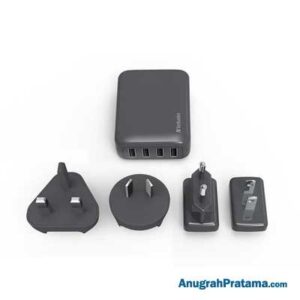 VERBATIM 4 Ports 4.8A Travel Charger - Grey [65123]