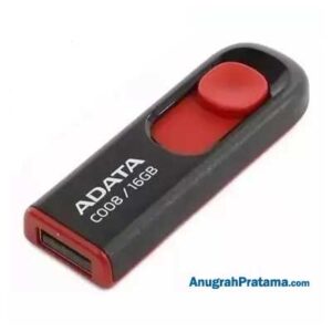 ADATA C008 16GB USB Flash Drive Capless Sliding Black-Red