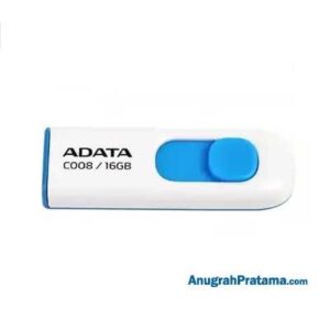 ADATA C008 16GB USB Flash Drive Capless Sliding White-Blue