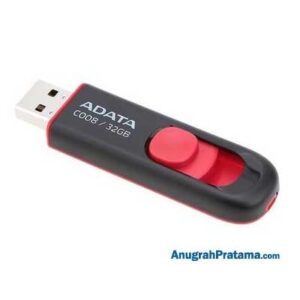 ADATA C008 32GB USB Flash Drive Capless Sliding Black-Red
