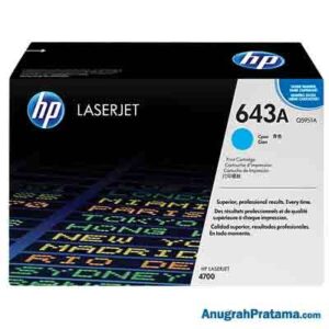 HP 643A Cyan Original LaserJet Toner Cartridge (Q5951A)