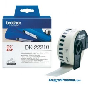 BROTHER DK-22210 Continuous Paper Label Roll (Black on White, 29mm wide)