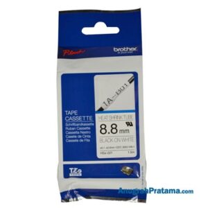 BROTHER HSe-221 Label Roll (Black on White with heat shrink, 8.8mm x 1.5M)
