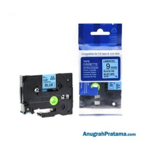 BROTHER TZe-521 Labelling Tape Cassette (Black on Blue, 9mm wide)