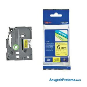 BROTHER TZe-611 Labelling Tape Cassette (Black on Yellow, 6mm wide)