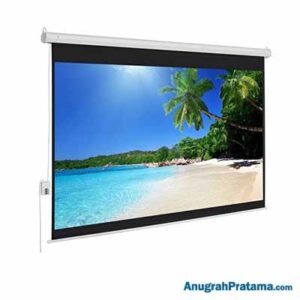 BRITE DMR-2424 96 Inch Motorized Deluxe White Projector Screen (244x244)