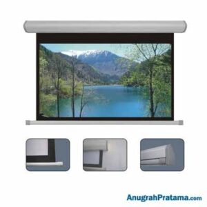 BRITE DMR-3030 120 Inch Motorized Deluxe White Projector Screen (305x305)