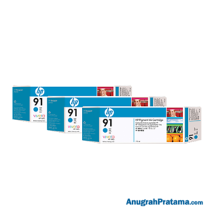 HP 91 3-pack 775-ml Cyan DesignJet Pigment Ink Cartridges (C9483A)