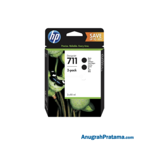 HP 711 2-pack 80-ml Black DesignJet Ink Cartridges (P2V31A)