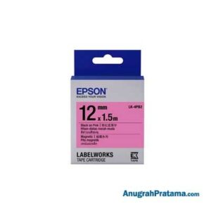 EPSON LK-4PB2 12mm Black On Pink Magnetic - C53S654451