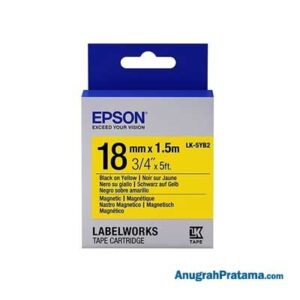 EPSON LK-5YB2 18mm Black On Yellow Magnetic - C53S655419