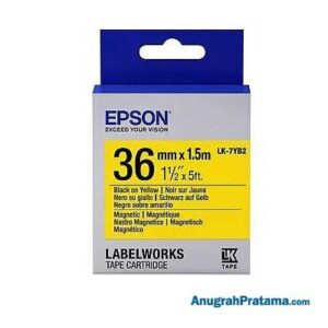 EPSON LK-7YB2 36mm Black On Yellow Magnetic - C53S657406