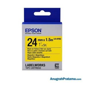 EPSON LK-6YB2 24mm Black On Yellow Magnetic - C53S656411