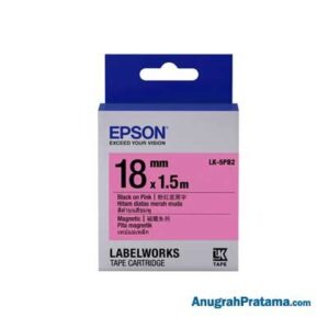 EPSON LK-5PB2 18mm Black On Pink Magnetic - C53S655420