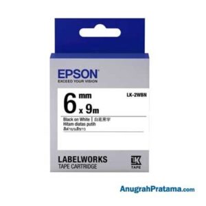 EPSON LK-2WBN 6MM Black On White Tape - C53S652501