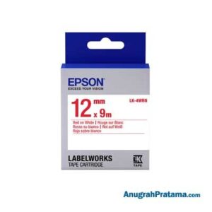 EPSON LK-4WRN 12MM Red On White Tape - C53S654502