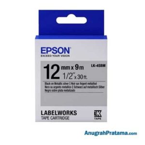EPSON LK-4SBM 12MM Black On Silver Tape - C53S654506
