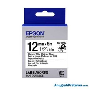 EPSON LK-4WBQ 12MM Black On White Iron-on - C53S654508