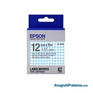 EPSON LK-4CAY 12MM Gray On Blue Check Tape - C53S654513