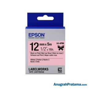 EPSON LK-4PBK 12MM Black On Pink (RIBBON) - C53S654511