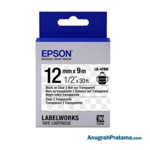 EPSON LK-4TBN 12MM Black On Transparent Tape - C53S654514