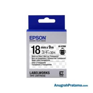 EPSON LK-5TBN 18MM Black On Transparent  - C53S655512