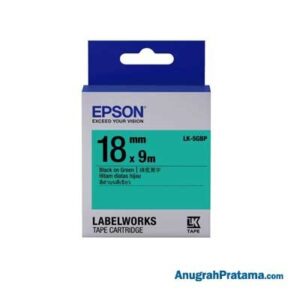 EPSON LK-5GBP 18MM Black On Green - C53S655519
