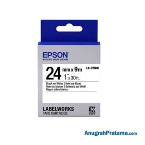 EPSON LK-6BWV 24MM White On Black Tape - C53S656503