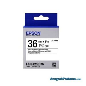 EPSON LK-7WBN 36MM Black On White Tape - C53S657501