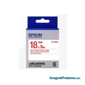 EPSON LK-5WRN 18MM Red On White Tape - C53S655502