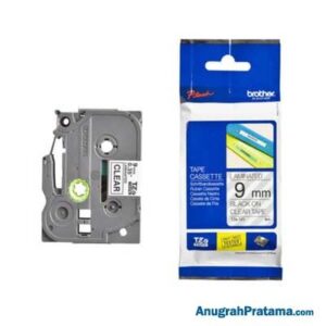 BROTHER TZE-121 Labelling Tape Cassette (Black on Clear, 9mm wide)